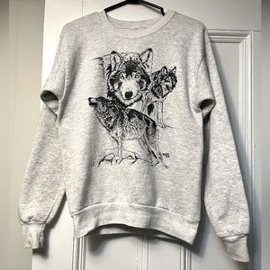 Vintage 90s Wolf Crewneck Sweatshirt